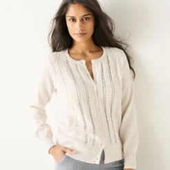 Vest met knopen en ronde hals, fantasietricot