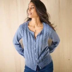 Vest met knopen en ronde hals, fantasietricot