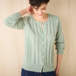 Vest met knopen en ronde hals, fantasietricot