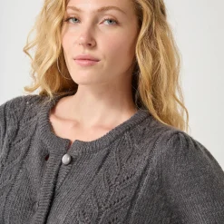 Vest met knopen in fantasietricot