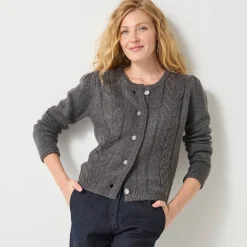 Vest met knopen in fantasietricot