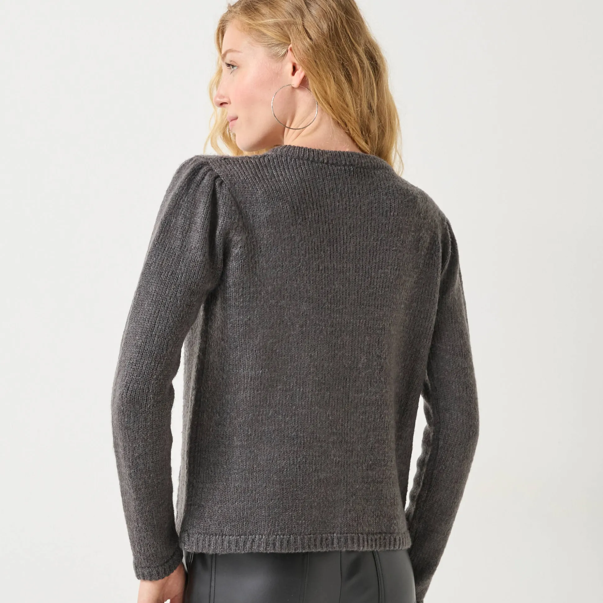 Vest met knopen in fantasietricot