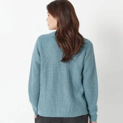 Vest met knopen in patenttricot