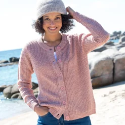 Vest met knopen in patenttricot