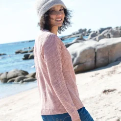 Vest met knopen in patenttricot