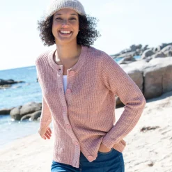 Vest met knopen in patenttricot
