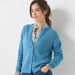 Vest met knopen, mix van wol en mohair