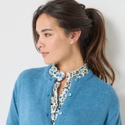 Vest met knopen, mix van wol en mohair