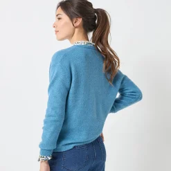 Vest met knopen, mix van wol en mohair