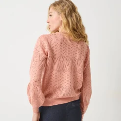 Vest met knopen, pointelletricot