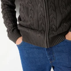 Vest met opstaande ritskraag en kabels