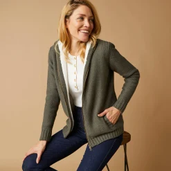 Vest met rits en pluchevoering, 30% wol