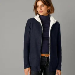Vest met rits en pluchevoering, 30% wol