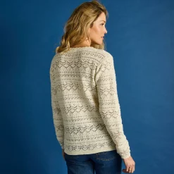 Vest met V-hals en knopen, fantasietricot