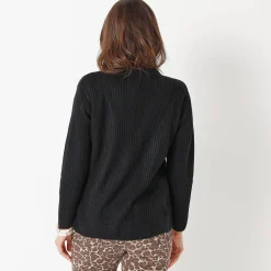 Vest met V-hals, ribtricot