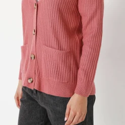 Vest met V-hals, ribtricot