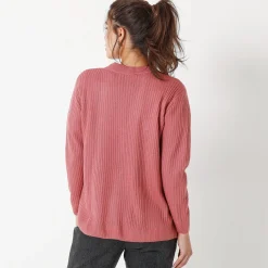 Vest met V-hals, ribtricot