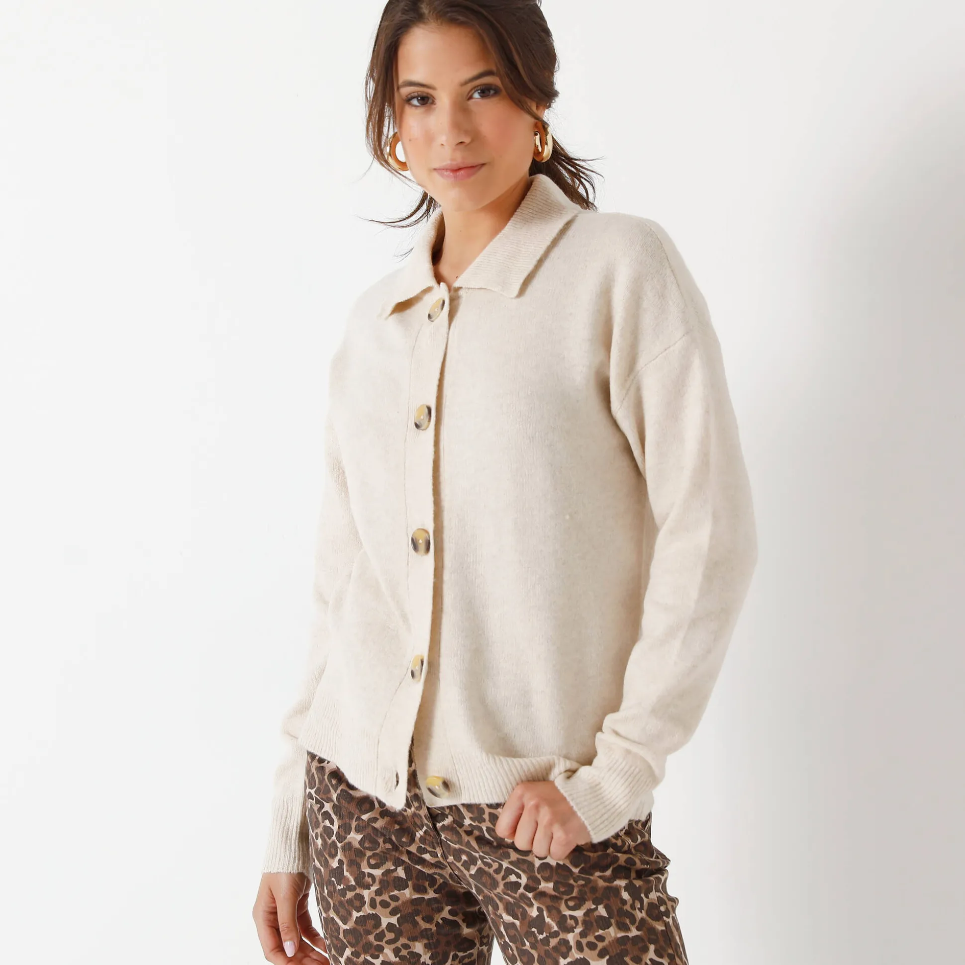 Vestjasje met knopen, gerecycleerd polyester(**)