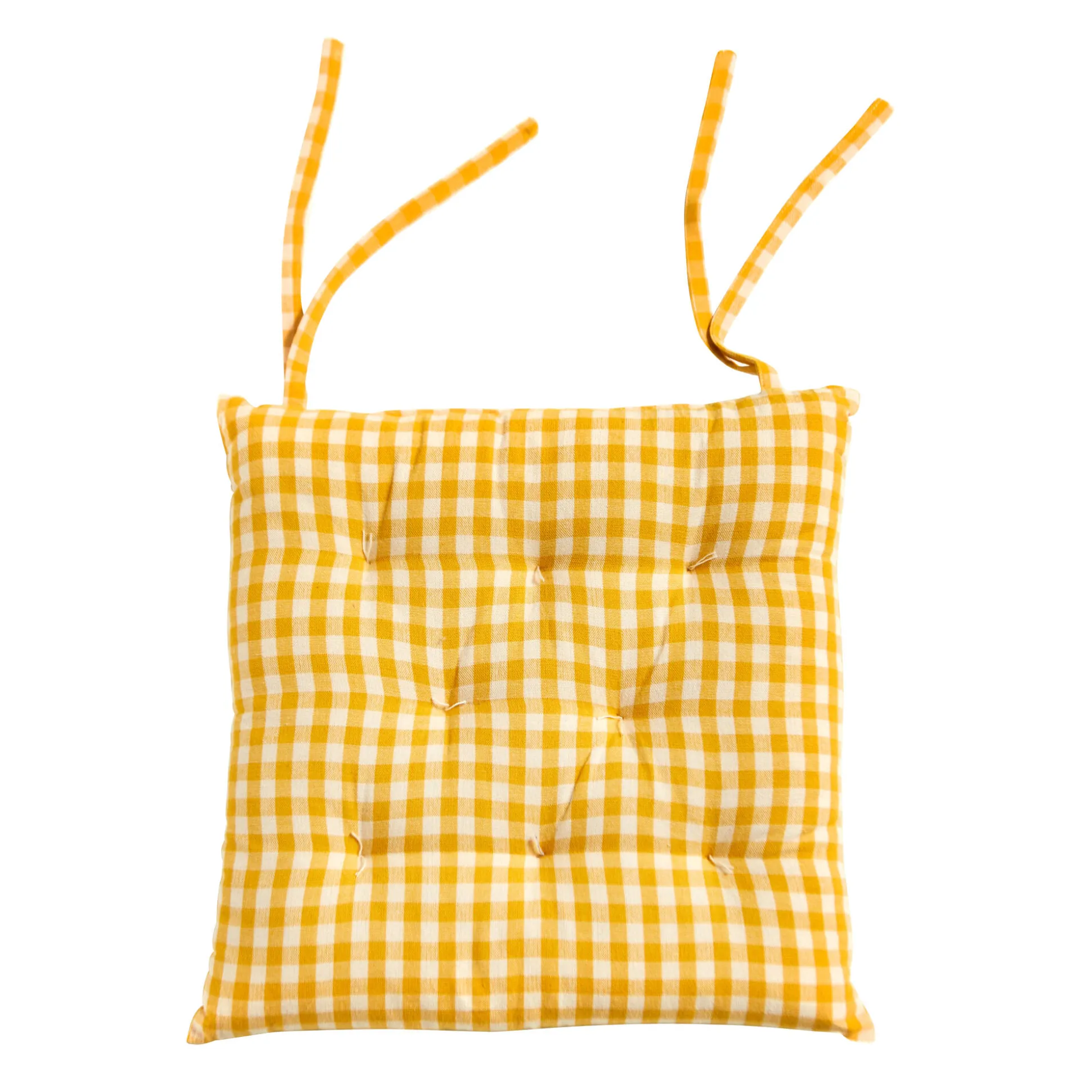 Vierkant stoelkussentje met ruitjes - set van 2