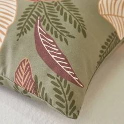 Vierkante kussenhoes met bladerenprint - set van 2