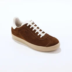 Vintage sneakers in splitleer, gekleurd