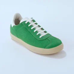 Vintage sneakers in splitleer, gekleurd