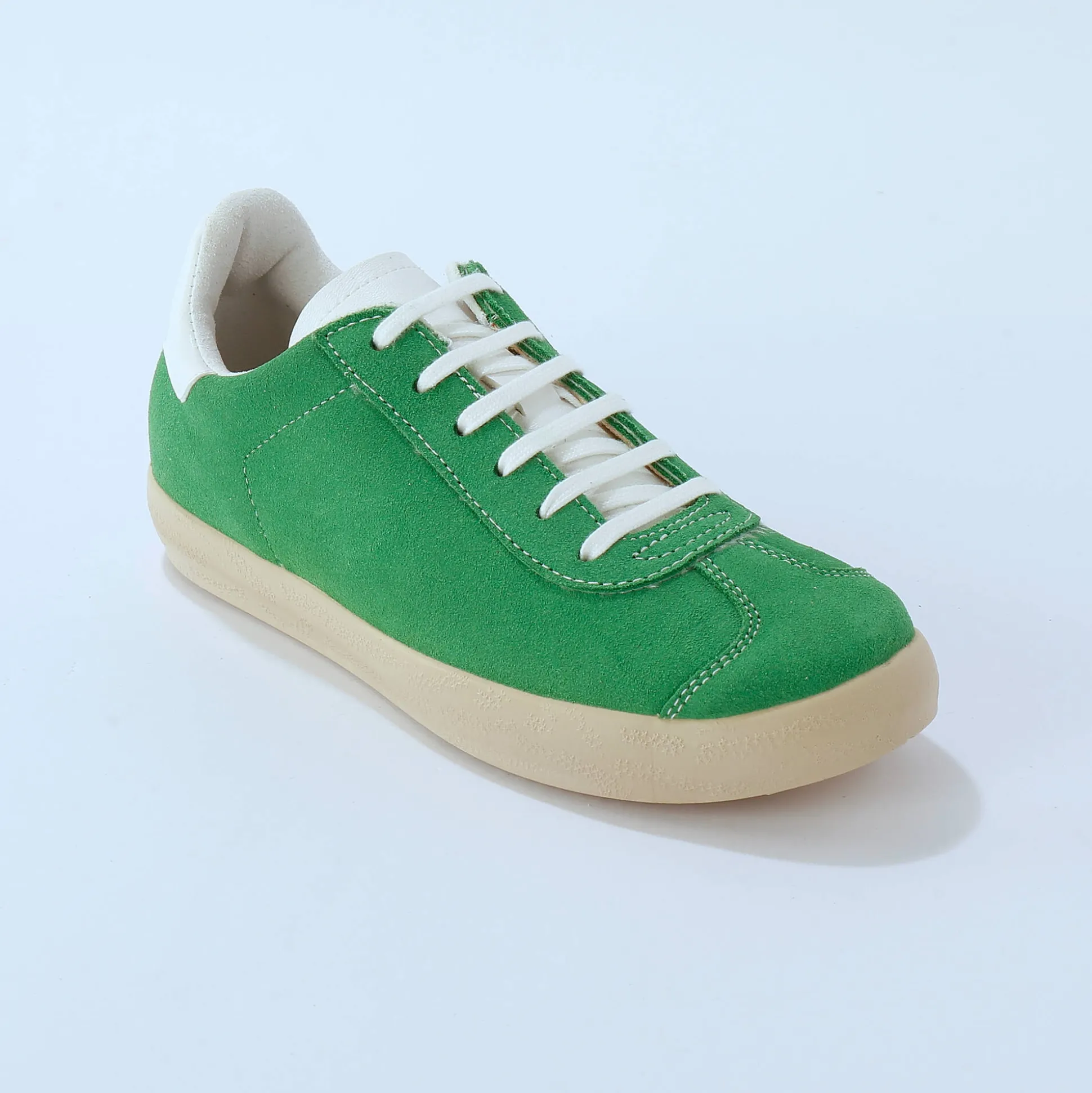 Vintage sneakers in splitleer, gekleurd