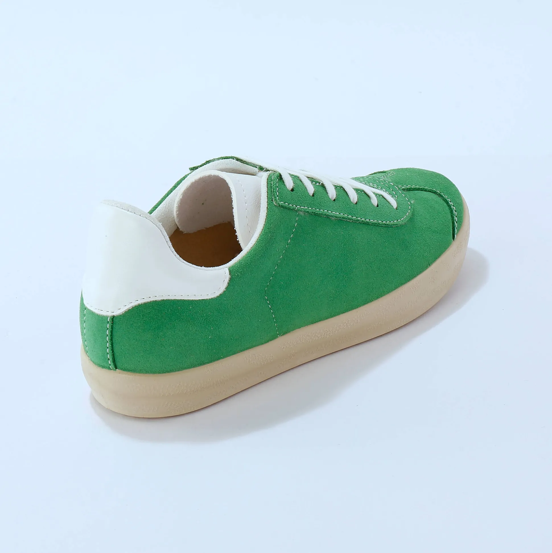 Vintage sneakers in splitleer, gekleurd