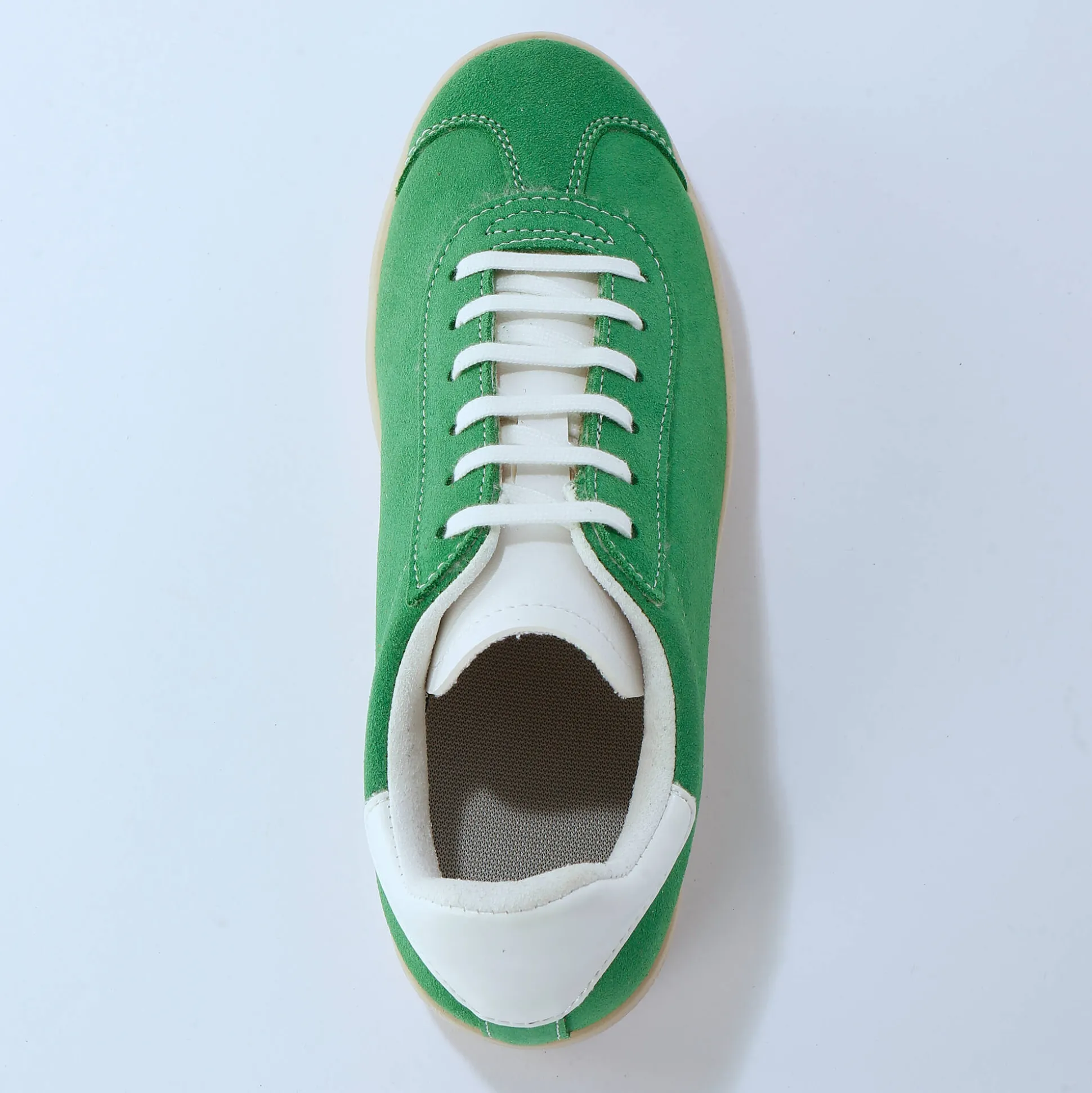 Vintage sneakers in splitleer, gekleurd