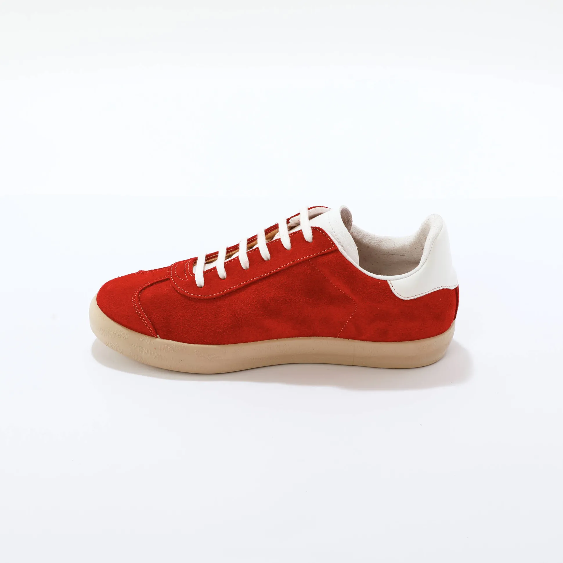 Vintage sneakers in splitleer, gekleurd