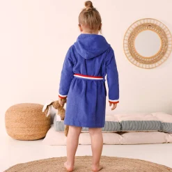Voetbal kinderbadjas met kap, katoenen badstof - 340 g/m²