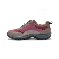 Wandelsneakers met rits en veters, breed model in leer