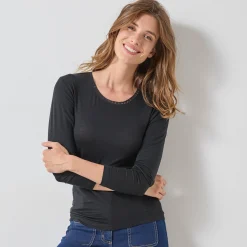 Warm T-shirt met lang mouwen in wolmix