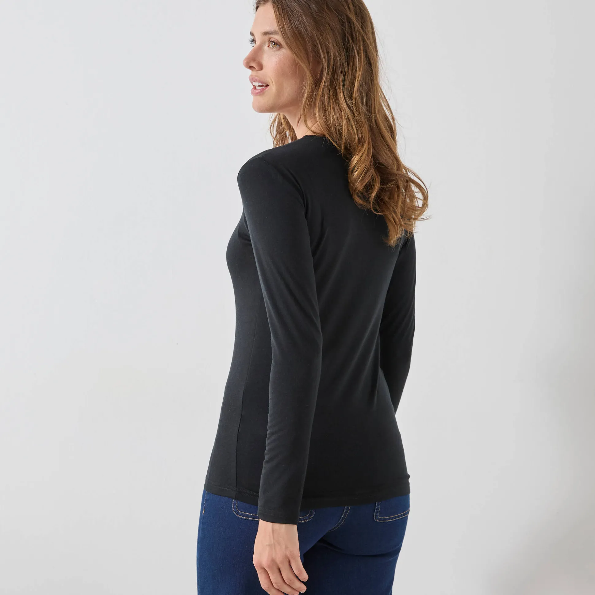 Warm T-shirt met lang mouwen in wolmix