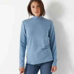 Warm T-shirt met lange mouwen, opstaande kraag