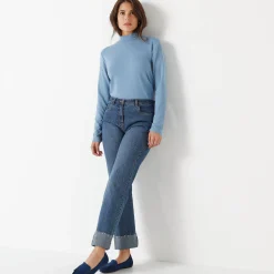 Warm T-shirt met lange mouwen, opstaande kraag