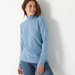 Warm T-shirt met lange mouwen, opstaande kraag
