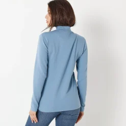 Warm T-shirt met lange mouwen, opstaande kraag