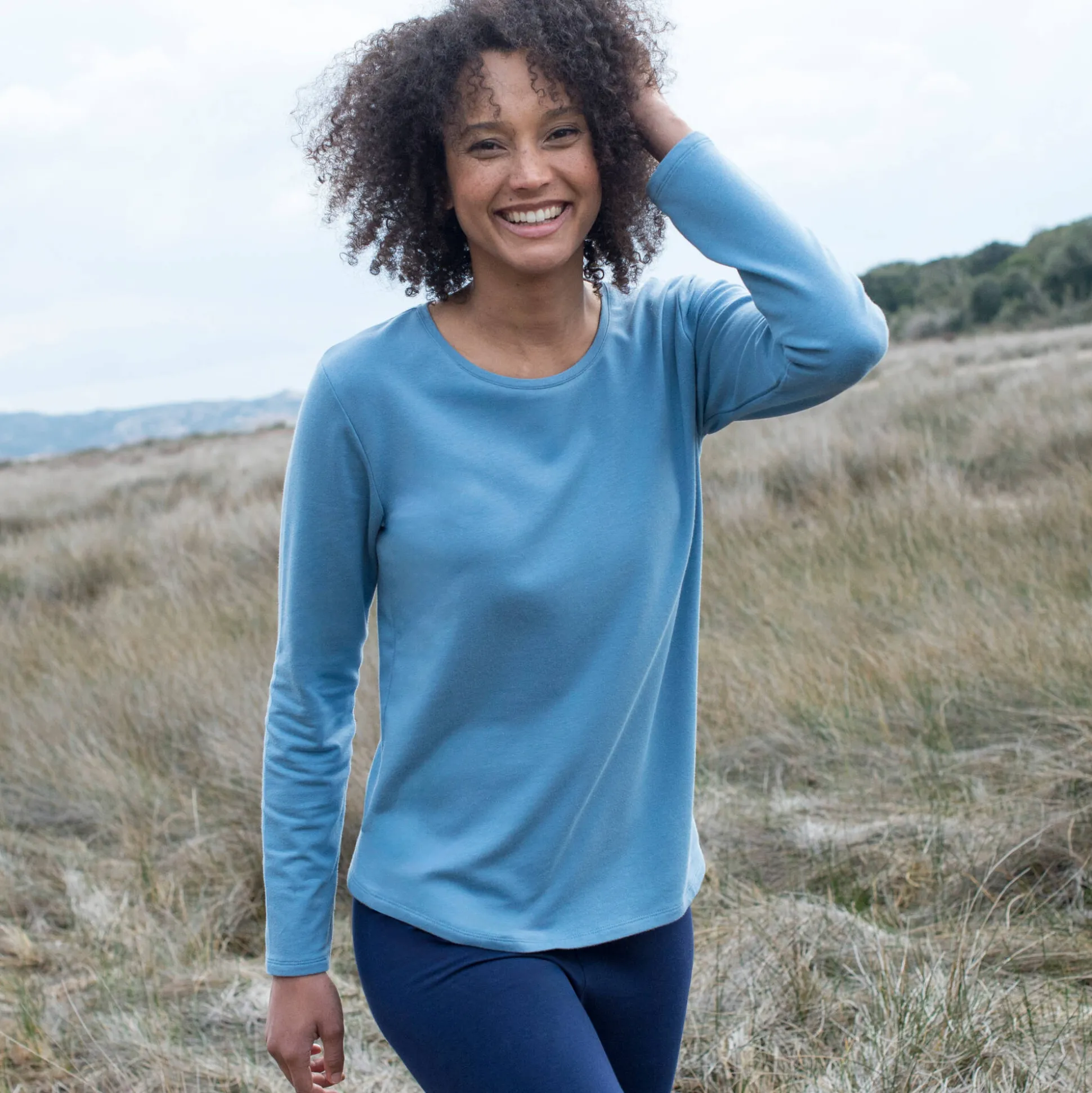 Warm T-shirt met lange mouwen, ronde hals