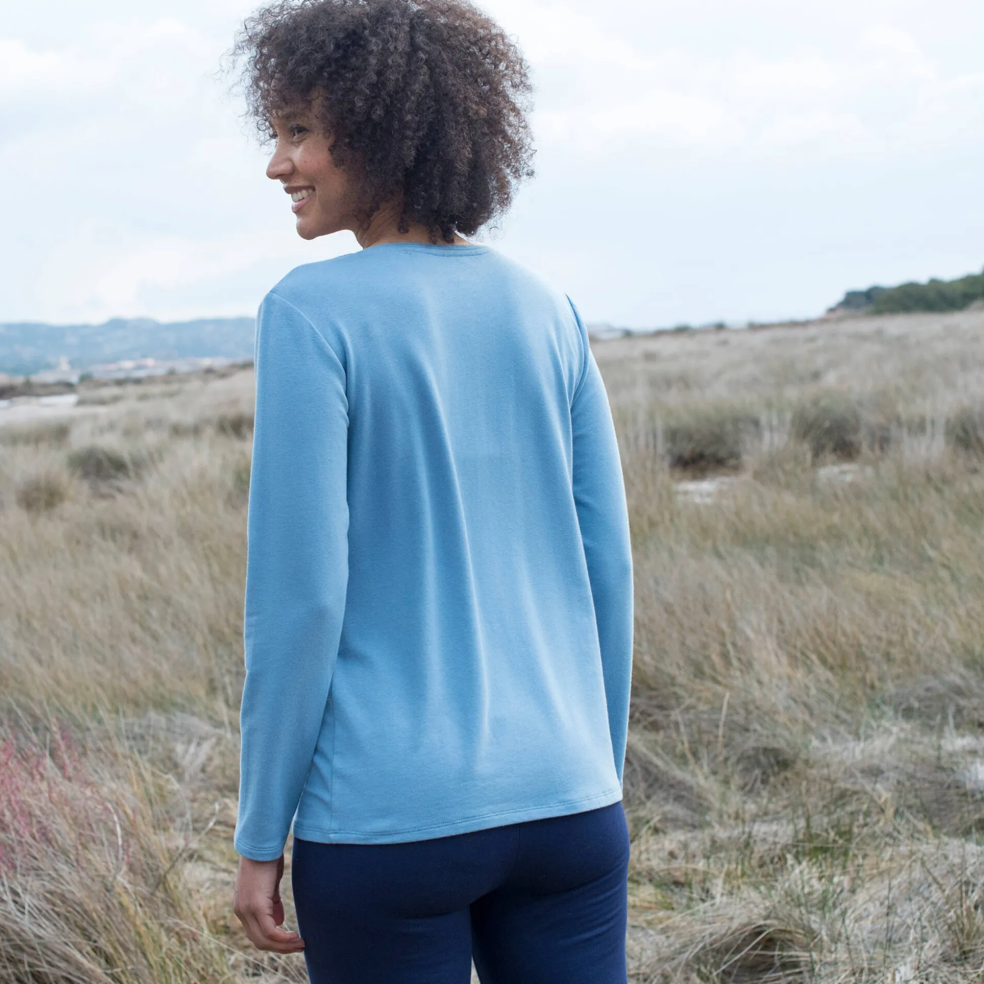 Warm T-shirt met lange mouwen, ronde hals