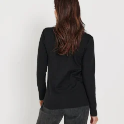 Warm T-shirt met lange mouwen, opstaande kraag