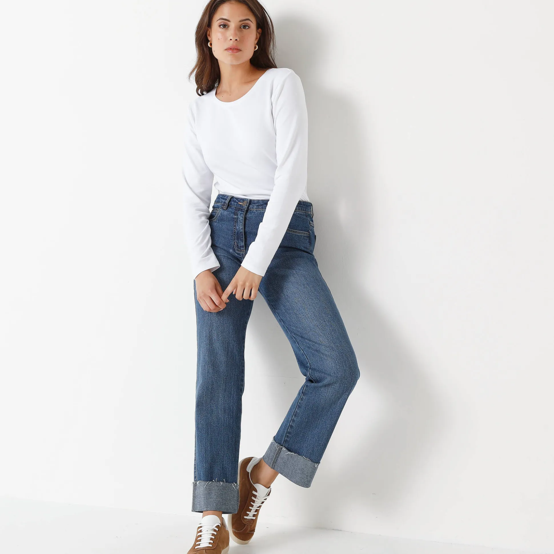 Warm T-shirt met lange mouwen, ronde hals