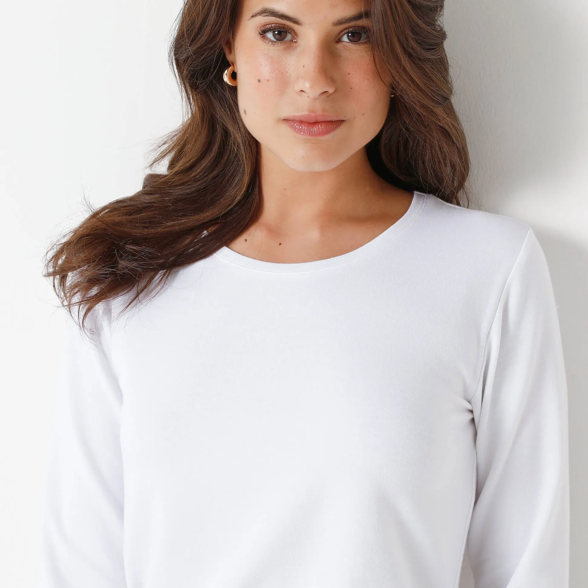 Warm T-shirt met lange mouwen, ronde hals