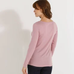 Warm T-shirt met lange mouwen, in wolmengeling
