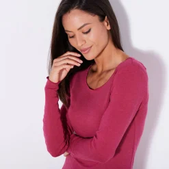 Warm T-shirt met lange mouwen en ronde hals