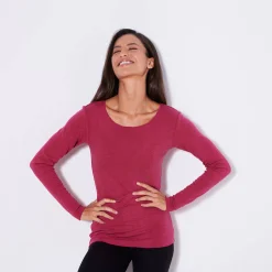 Warm T-shirt met lange mouwen en ronde hals