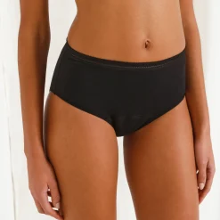 Wasbaar menstruatiebroekje in biokatoen(**) met hoge taille - zware vloed