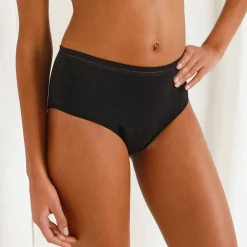 Wasbaar menstruatiebroekje in biokatoen(**) met hoge taille - zware vloed