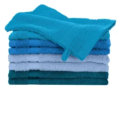 Washandje in katoen, blauw camaïeu - set van 8