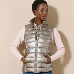 Waterafstotende metallic bodywarmer